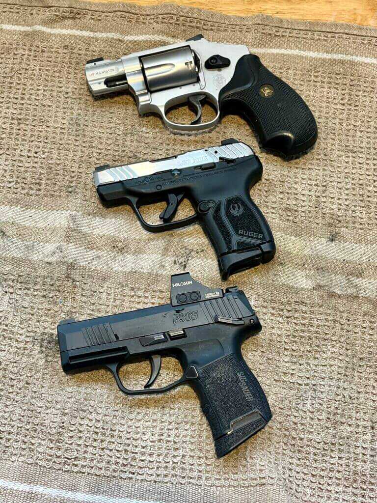 Ruger LCP Max size comparison with Smith and Wesson 642 UC and Sig P365 for concealed carry