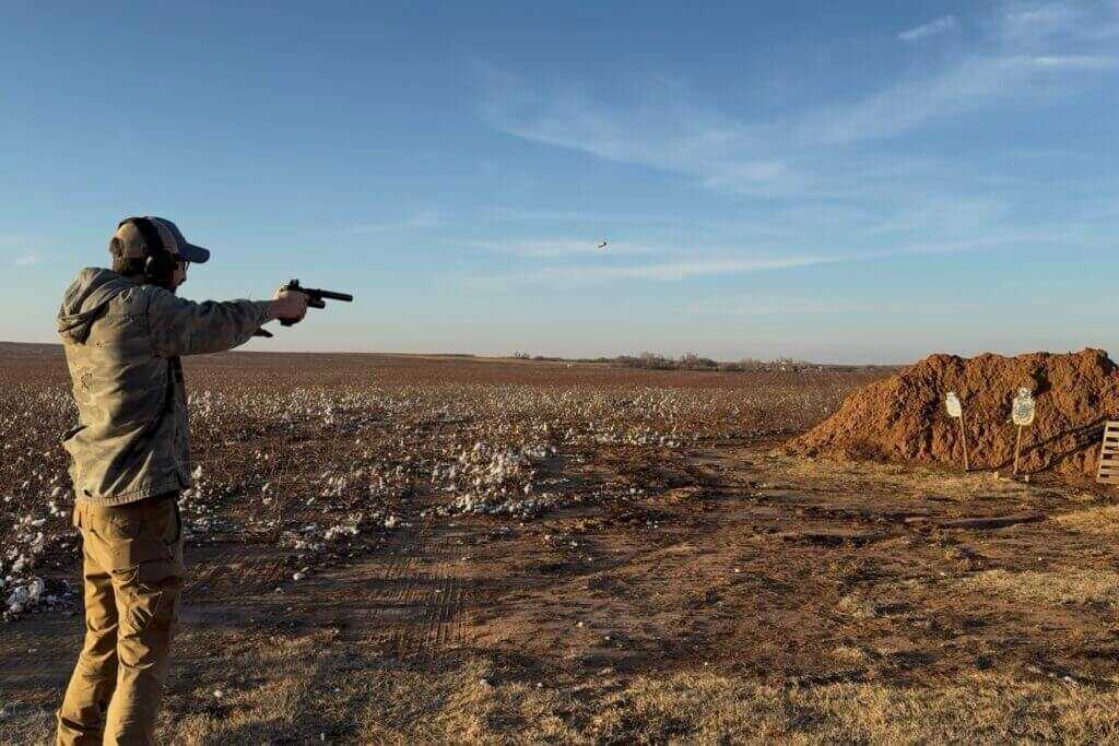 M&P22X ringing TaTargets AR550 steel silhouettes during testing