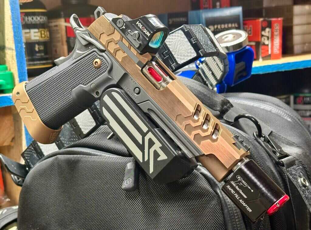 Race holster carry with bronze 2011 and installed CoolFire Trainer setup