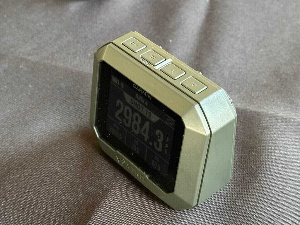 A closeup of the Garmin Xero C2.