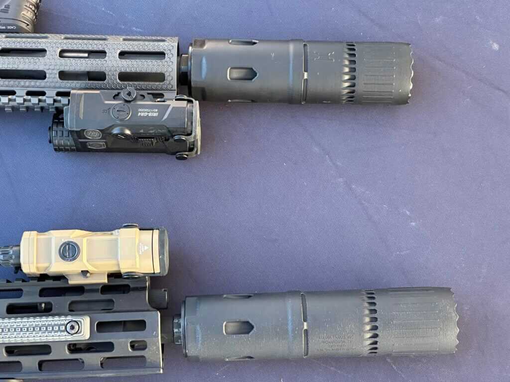 The Amb ient Arms Exo and Exo Mini are compared side by side for a length comparison.