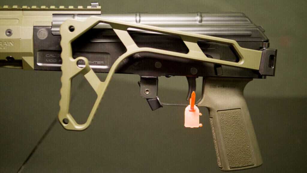 Freedom Fighter AK left side with folding stock closed over receiver, compact configuration