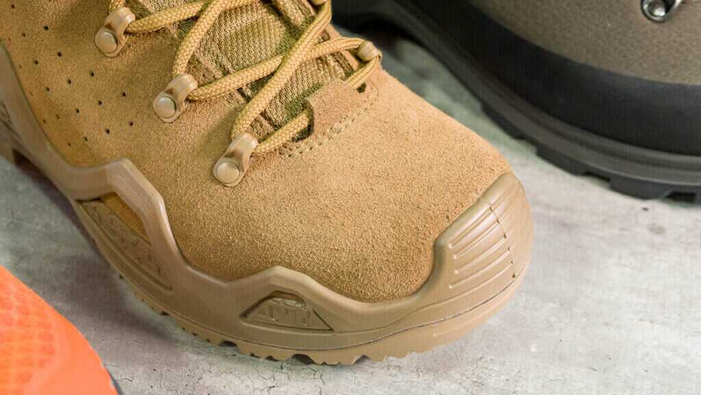 Close up of the toe of the boot.