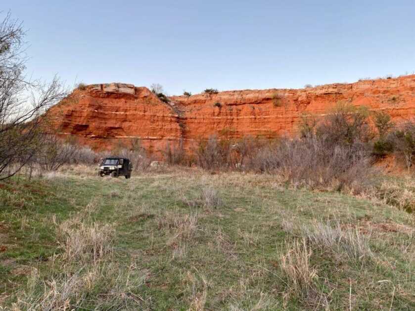 Diverse West Texas ranch terrain with shin oak and grassland where thermal optics were tested at night