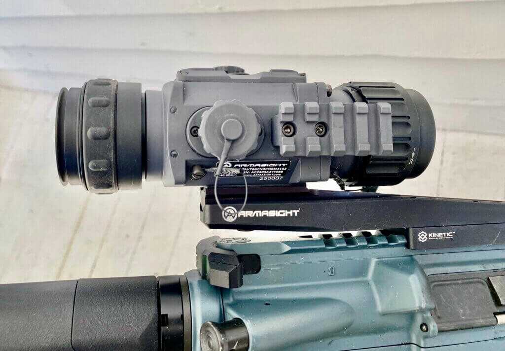 Armasight Commander 640 1.5-6x35 thermal weapon sight mounted and ready for Texas hog hunting field test