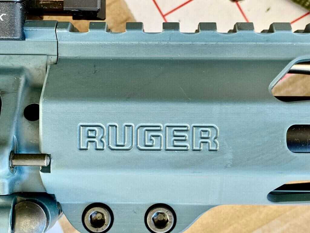 Ruger SFAR small-frame AR-10 platform shown in field, also available in .308 Win, used for Texas night hog hunting