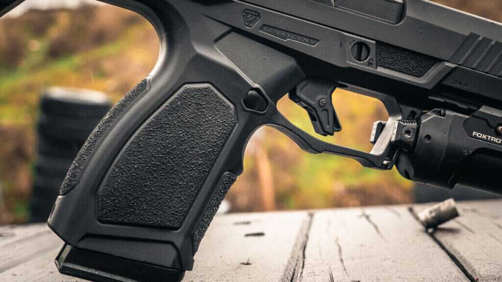 Taurus GX4 Strike Bravo trigger with double undercut trigger guard and palm swell grip for control