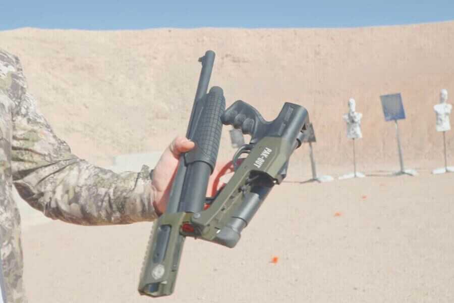 The collapsing 12-gauge shotgun from Rock Island Armory. Known as the "Pak-Out."