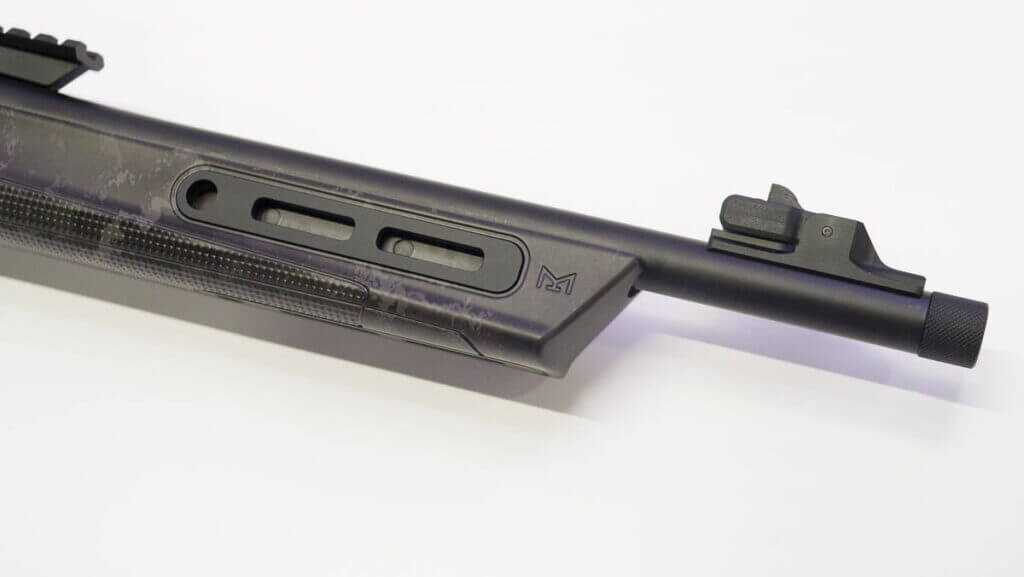 Close up view of the forend and muzzle.