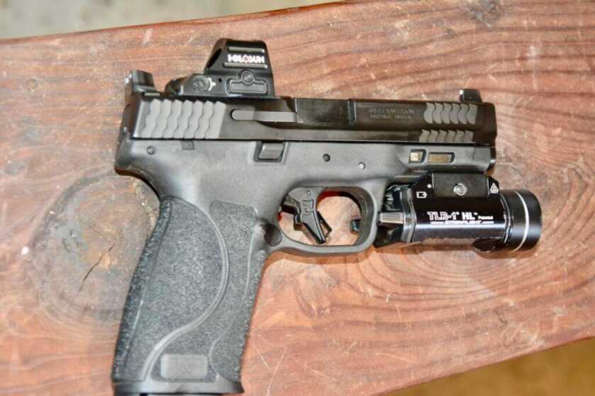 Smith & Wesson M&P 2.0 Full Size optics-ready slide with CORE cut and steel co-witness sights