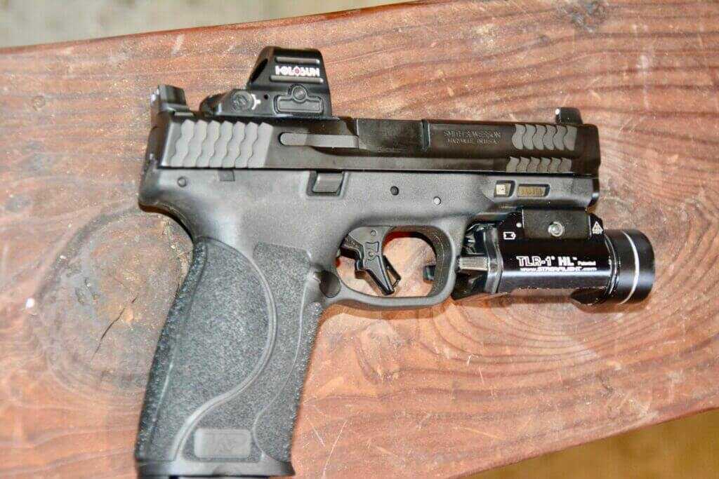 Smith & Wesson M&P 2.0 Full Size optics-ready slide with CORE cut and steel co-witness sights