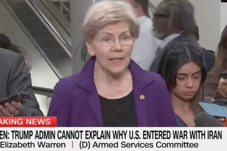 Sen. Warren appears on CNN to talk about Trump's war with Iran.