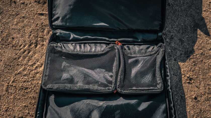 Dark Energy Spectre accessory kit with organized cable and gear storage pockets for field use