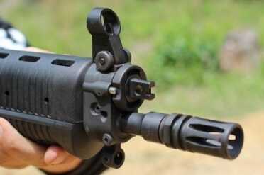 The front sight is windage-adjustable and a solid sight. My only complaint is that the blade is a bit wide, which can hamper accuracy. 