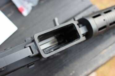 The mag well has a subtle flare. We tried all of our typical AR mags in the P556 and had no magazine-related issues at all. 