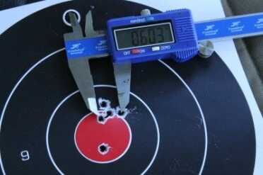 On these groups that had the tight bunch and a flier, the bunch was also slightly larger than the Gorilla ammo. 