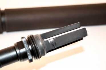 I replaced the Daniel Defense standard flash suppressor with a SilencerCo Trifecta flash hider for ease of mounting the Specwar 7.62 suppressor. As you can see, shooting 300 Blackout suppressed is a dirty business.