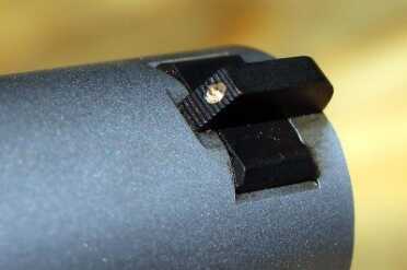 The front sight got a bit dirty during the shooting, but that can be cleaned easily enough.