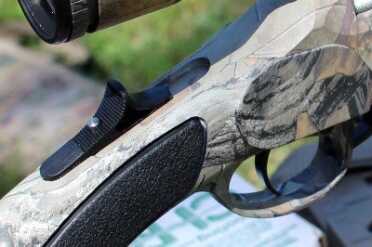 Nothing Traditional about Traditions' Vortek .50 This lever sets the striker. In this position, it is safe and will not fire.