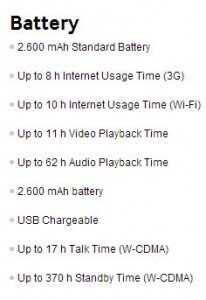 These are the power consumption numbers for a Samsung Galaxy S4. 