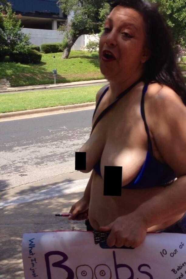 Another topless demonstrator.  (Photo: Buzzpo)