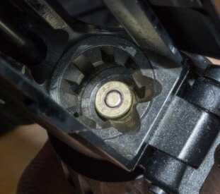 Here's a .223 Remington cartridge dropped into a 5.56mm chamber. No problem!