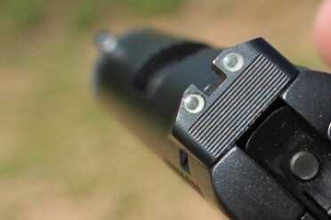 The sights offer three-dot speed that is tapered and rounded off for a snag-free draw.