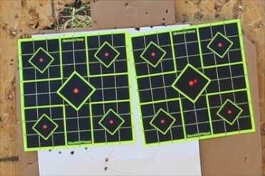 The dot is just to the right of the center of the right target. And it is hard to hold it this still.