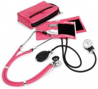 Your kit should have a blood pressure cuff and stethescope.