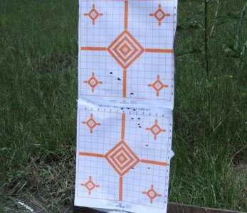 Soviet SVT-40 vs. M1 Garand - Best Battle Implement Ever? The SVT started out really really really really poor in the accuracy department. This was the group with point of aim at the middle of the top orange diamond.