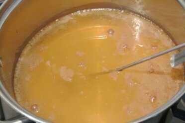 The salts at temperature.  There is a little bit of the pink dye that still needs to be removed.