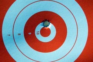 First round fired at the 308 yard target. Dead Moose.