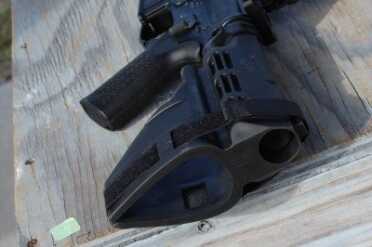 The brace shoulders well, and can be strapped to the forearm as intended.