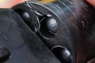 Seated balls on top of black powder.