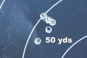 5 rounds from 50 yards using the MBUIS system. 