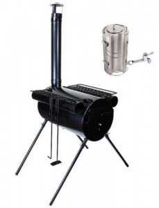 Prepping 101: The 0 Survival Woodstove This is the integral water kettle that fits against the stovepipe. It seems worth the extra money, and right now they are on sale.