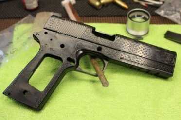 Every aspect of the build is done to order. This frame was engraved by XXX and sent back to Guncrafter to be finished. 