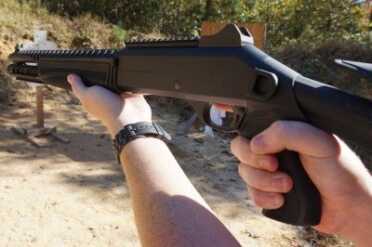 Benelli M4 Raven Stock from ATI The grip on the Raven is padded to help with the shock.