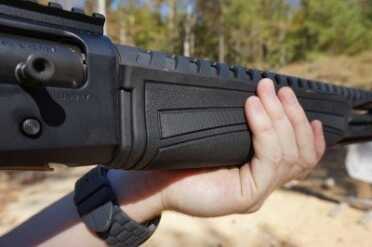Benelli M4 Raven Stock from ATI The new forend is easy on the hands.
