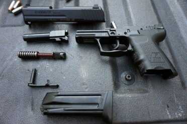 The P2000sk broken down. While the gun is more expensive than some of its competitors, it is built robustly. 