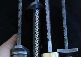 Cheap Damascus Knives for Christmas! Look for a variety of filework on the knives. It is nice, but not everyone's taste.