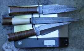 Cheap Damascus Knives for Christmas! These three knives were surprisingly light, though they still feel like good quality knives.