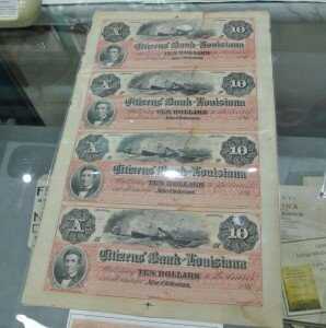 Selling History-Cohen and Sons of New Orleans Uncut sheet of 4 "Dixies". Barry said his grandfather sold these for $20 in the 1960s. A single goes for around $1,200 today.