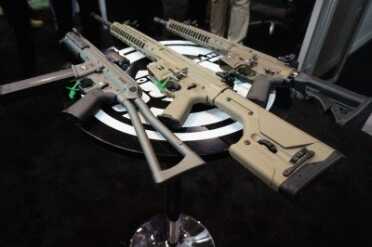 A look at the rear ends of the new rifles. 