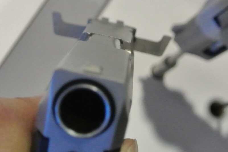 Take The Bull By The Horns Taurus--SHOT Show Don't drop the slide on this dude with the wings extended, unless you know your hand is clear. The wings are steel, and would eat you up.