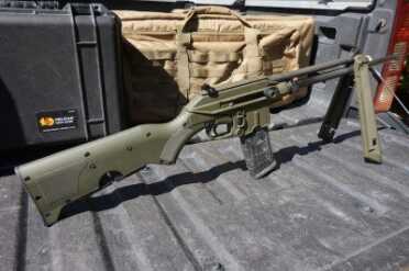 The SU16's bipod isn't tall, but it is sufficient. 