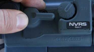 There is also only one on/off switch, and as you can see, the controls for IR are just one more flip down from on. The reticle brightness is right next to it, and the scope is zeroed with dials like normal. 