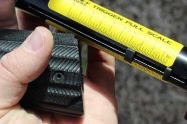 The trigger pull came in right at XX pounds. 