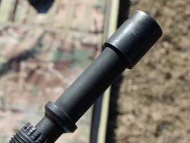 The barrel slides into the upper. 