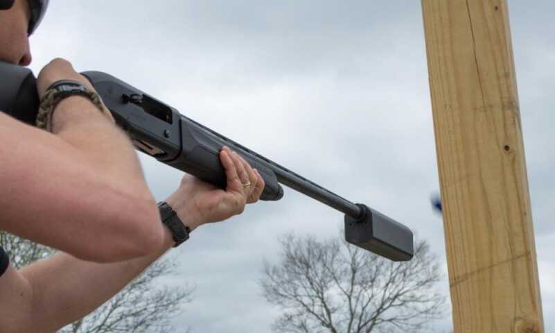 SilencerCo's Salvo 12 in action against the clays.